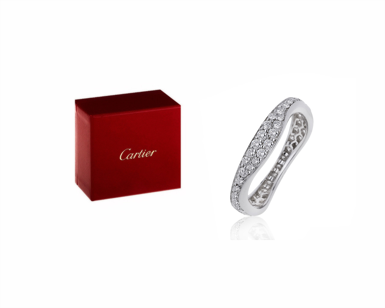 Оригинальное золотое кольцо с бриллиантами 0.72ct Cartier
