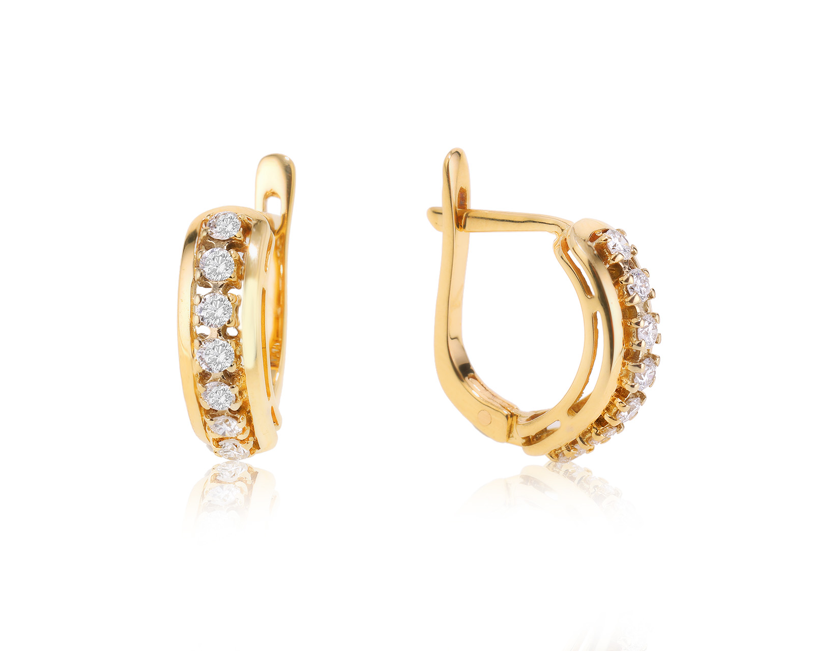Золотые серьги с бриллиантами 0.42ct 121023/3