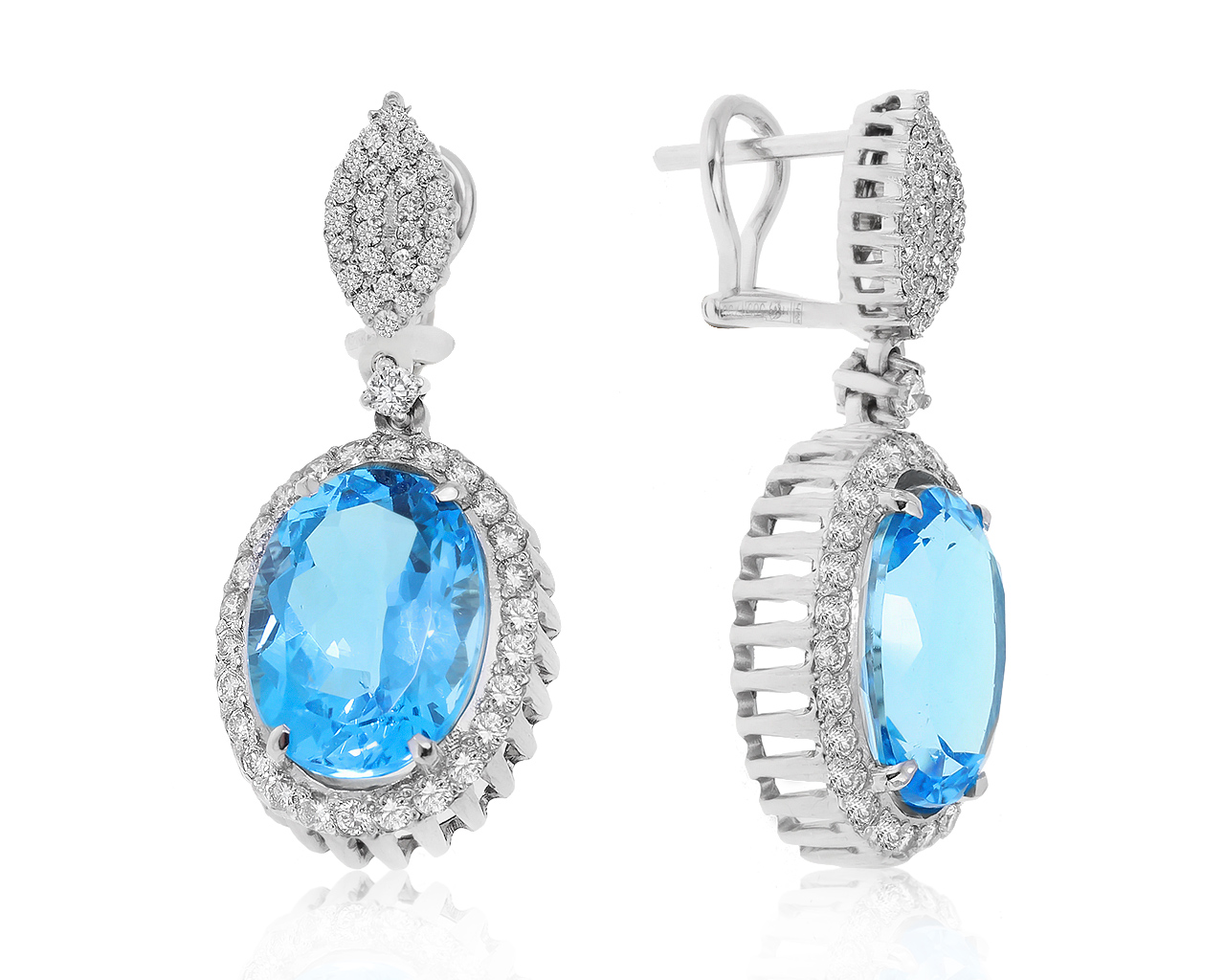 Прекрасные золотые серьги с топазами 22.50ct 140920/01