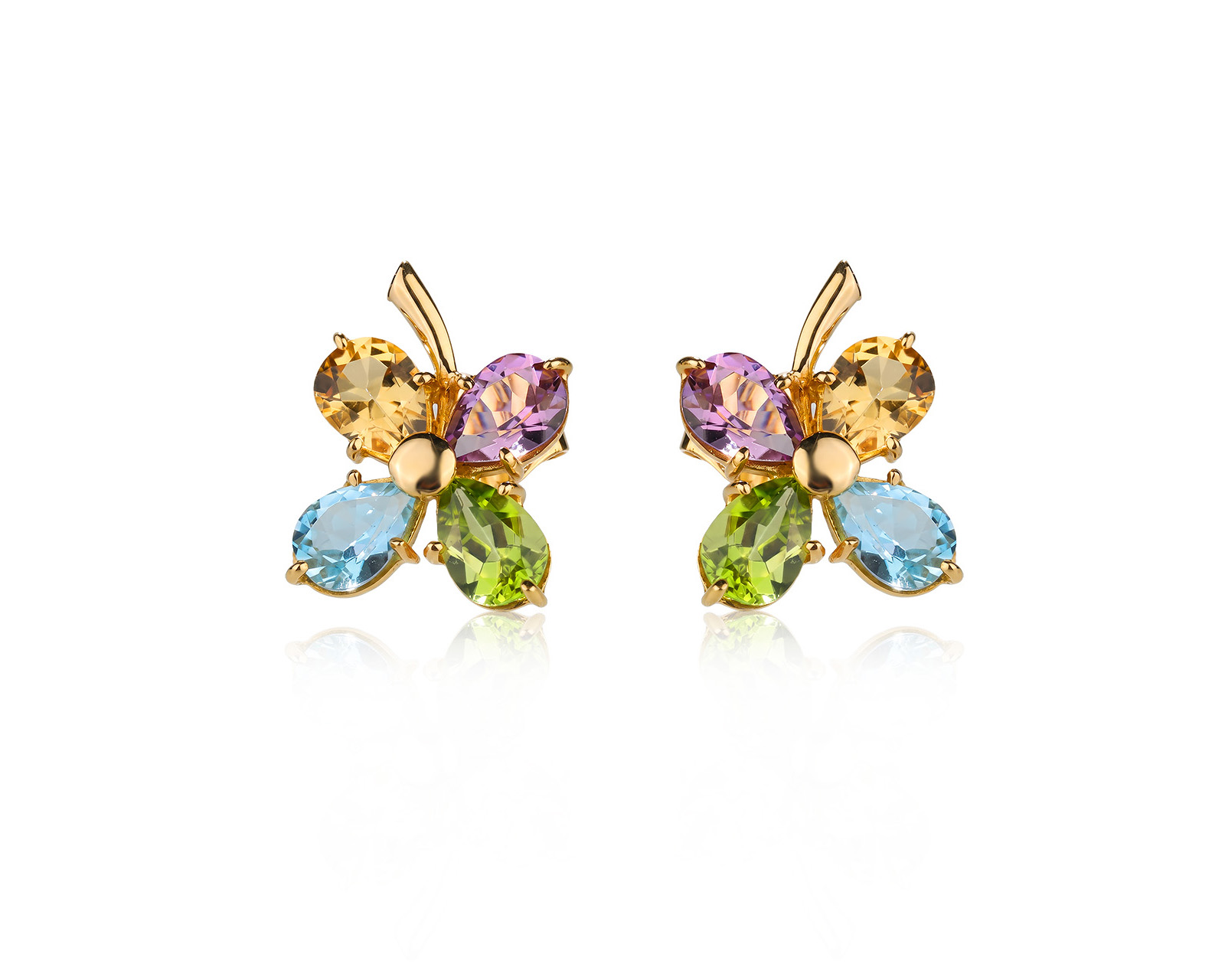 Оригинальные золотые серьги с цветными камнями 5.05ct H.Stern 270326/1