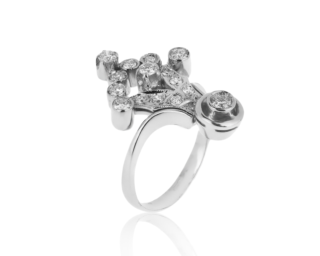 Престижное золотое кольцо с бриллиантами 0.68ct 191019/1