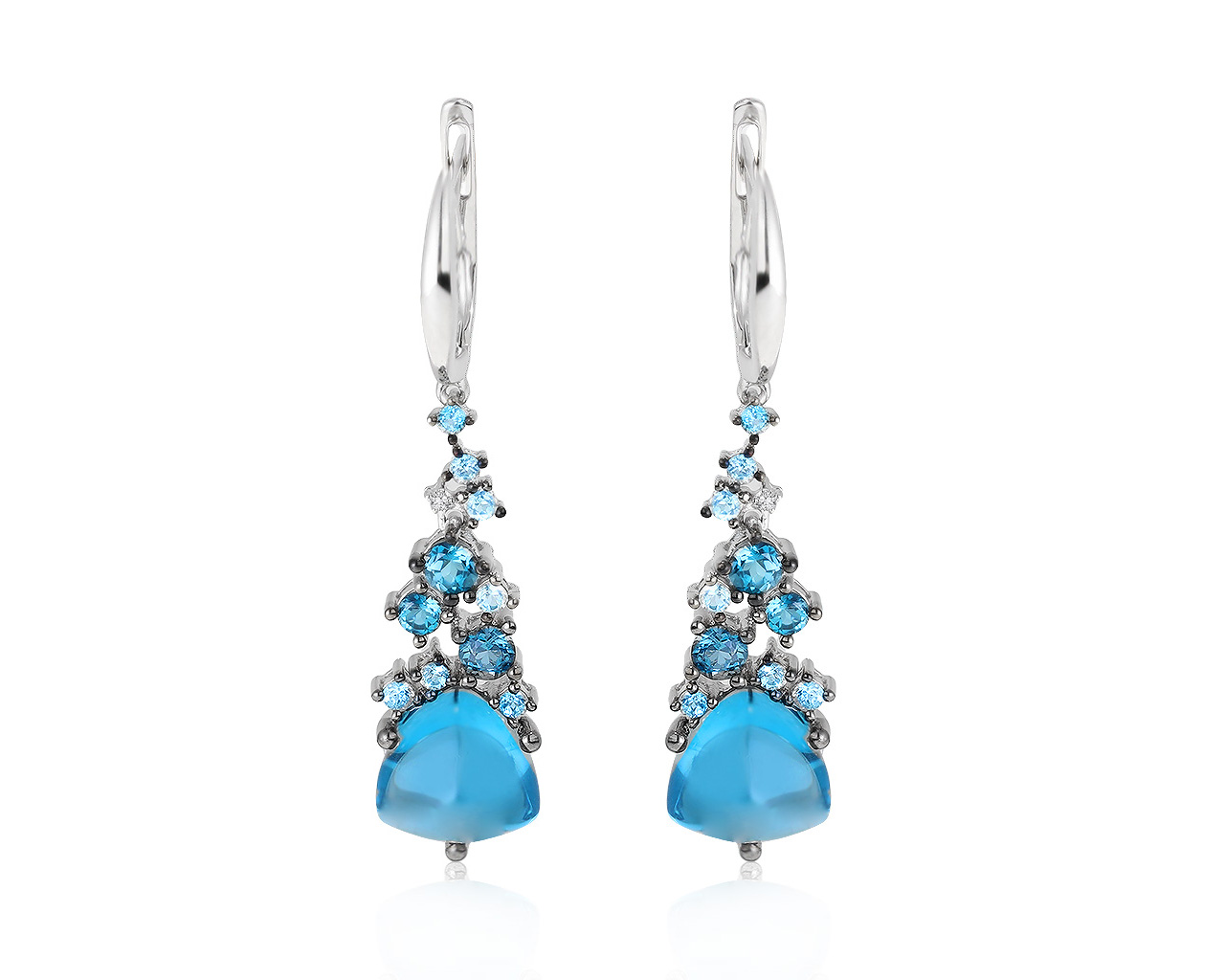Праздничные золотые серьги с топазами 9.02ct