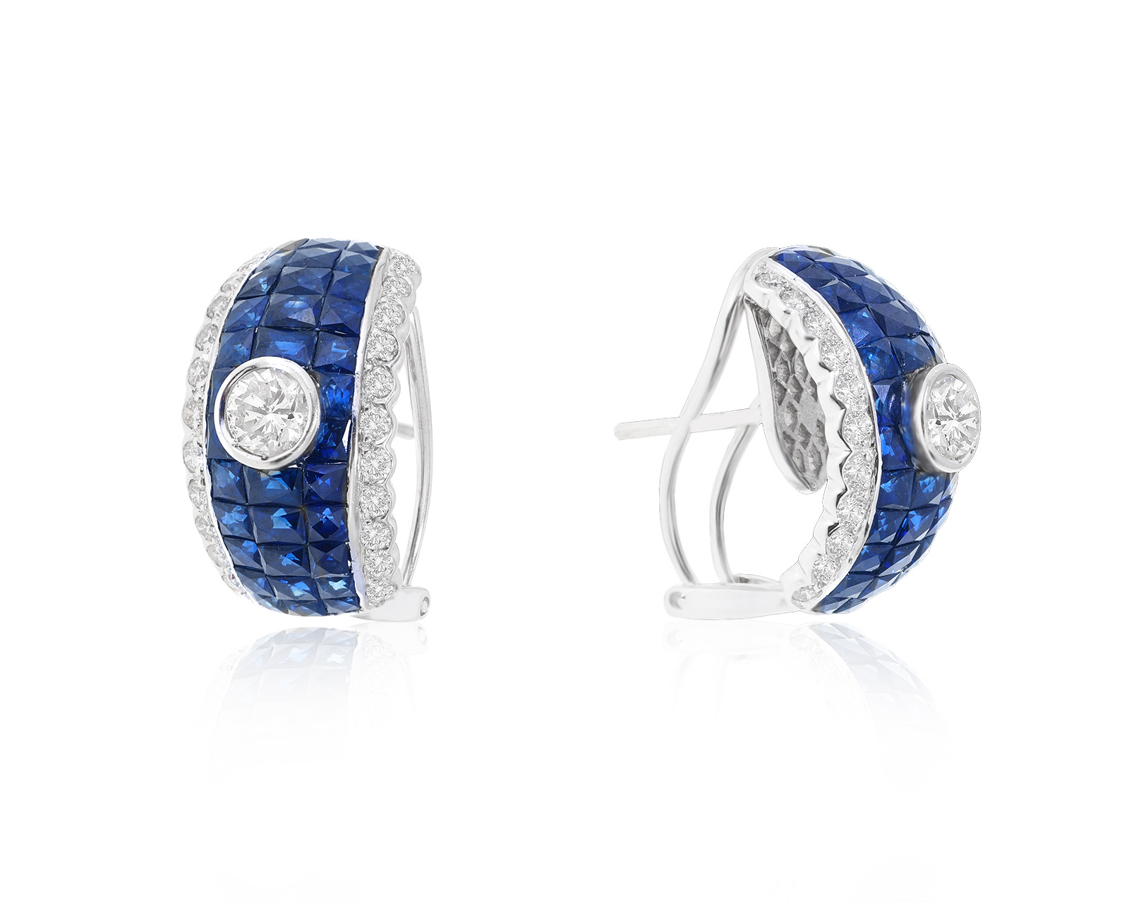 Прелестные золотые серьги с сапфирами 4.56ct 091122/1