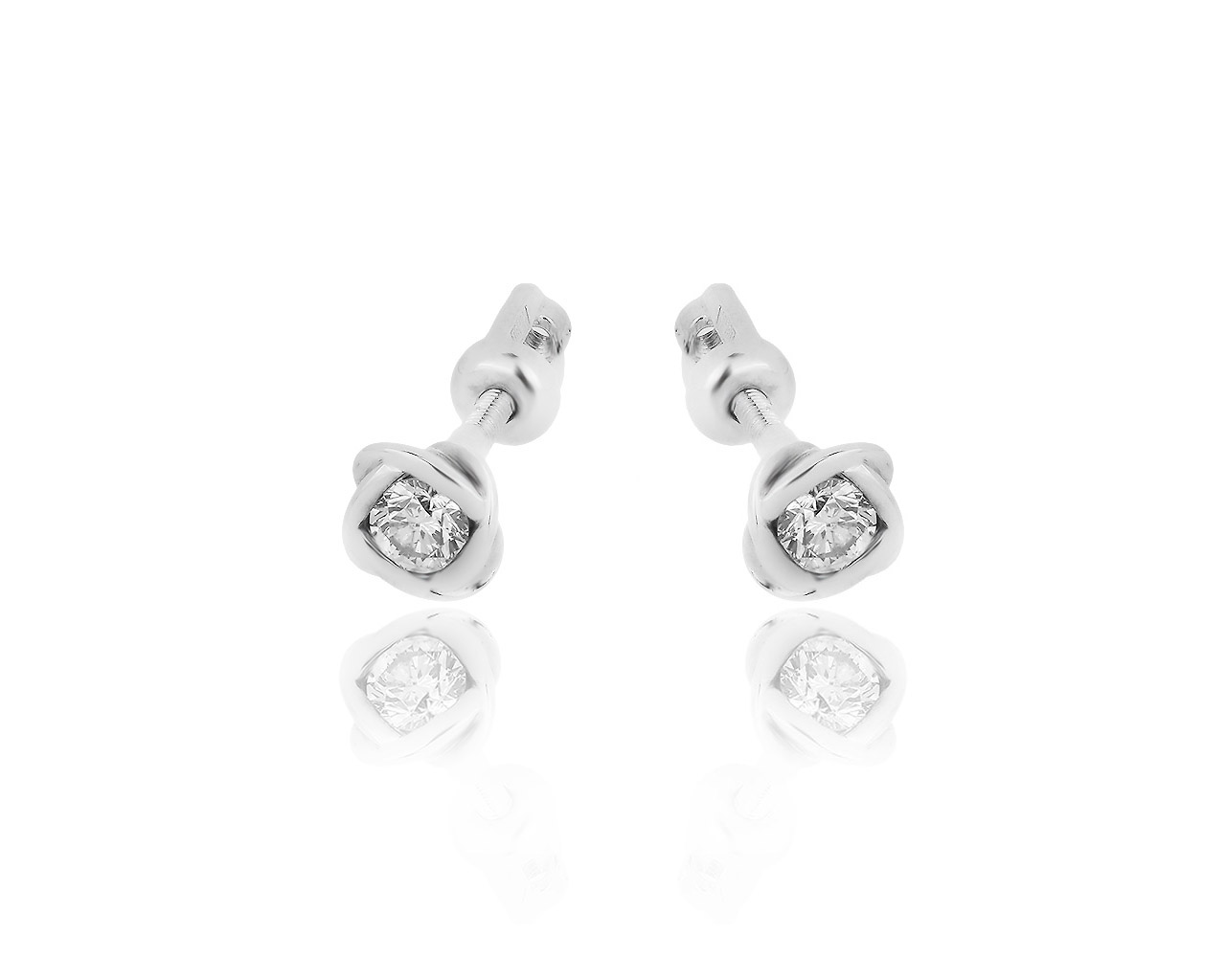 Лаконичные золотые серьги с бриллиантами 0.20ct 160719/10