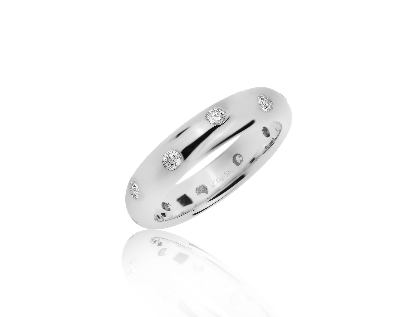 Оригинальное платиновое кольцо с бриллиантами 0.22ct Tiffany&Co