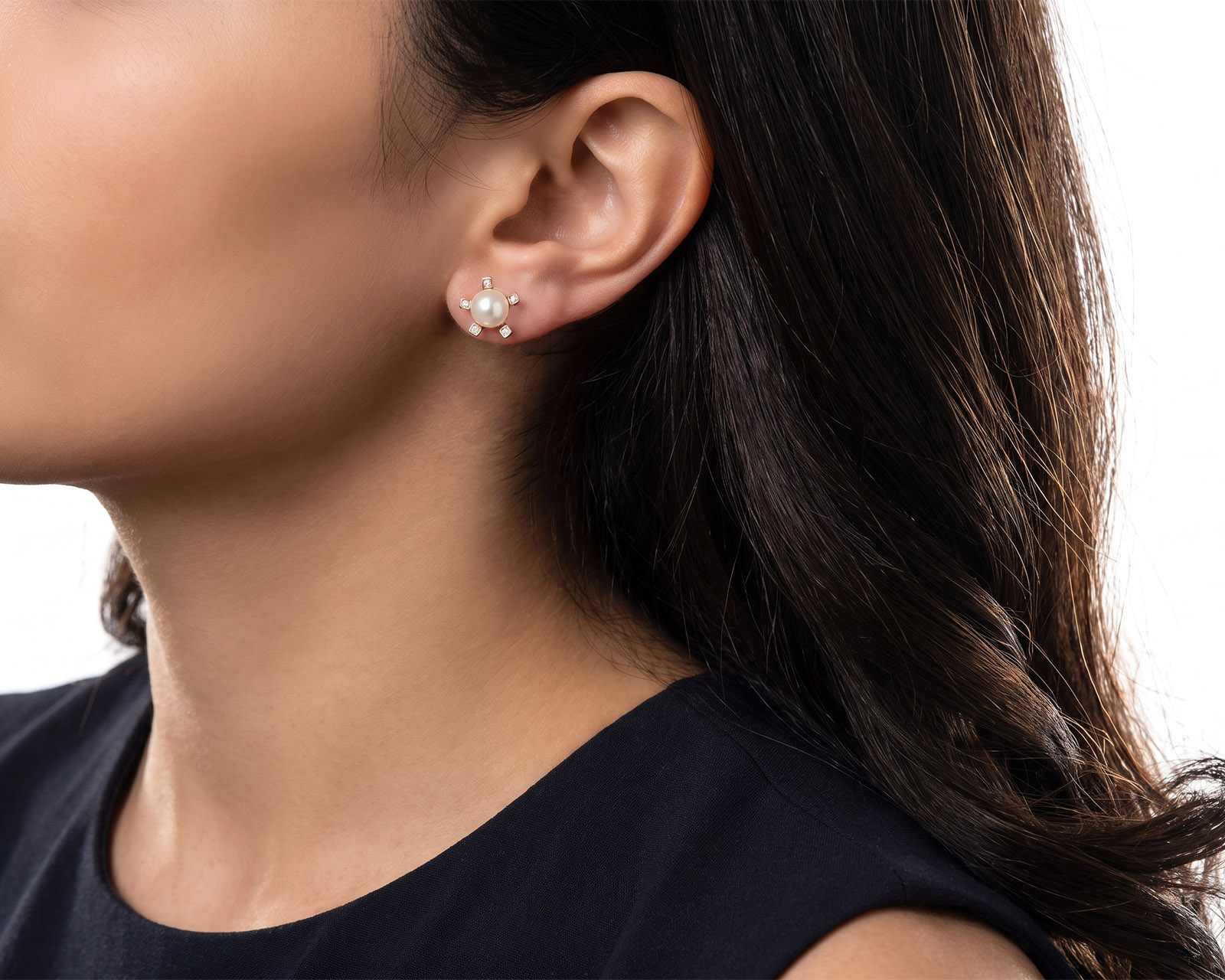 Оригинальные золотые серьги с жемчугом 10.60ct H.Stern MiniGravity