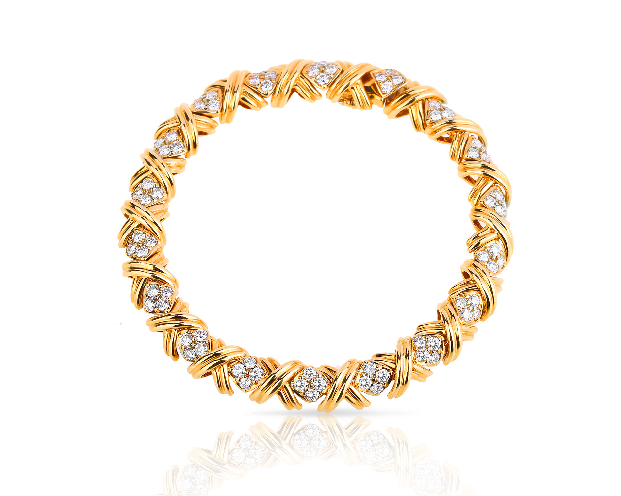 Золотой браслет с бриллиантами 2.25ct Tiffany&Co Signature X 130618/12