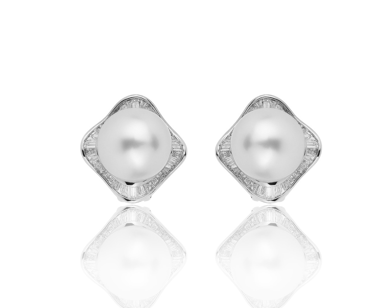 Оригинальные золотые серьги с жемчугом 12.70 мм WCJ 241019/8