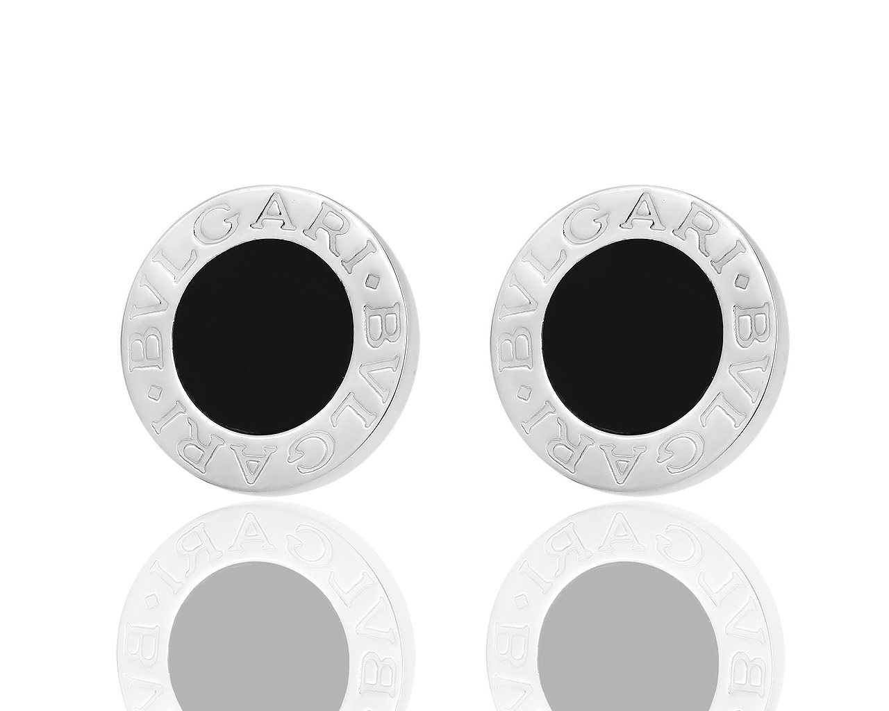 Оригинальные золотые серьги с ониксом Bvlgari 101018/3