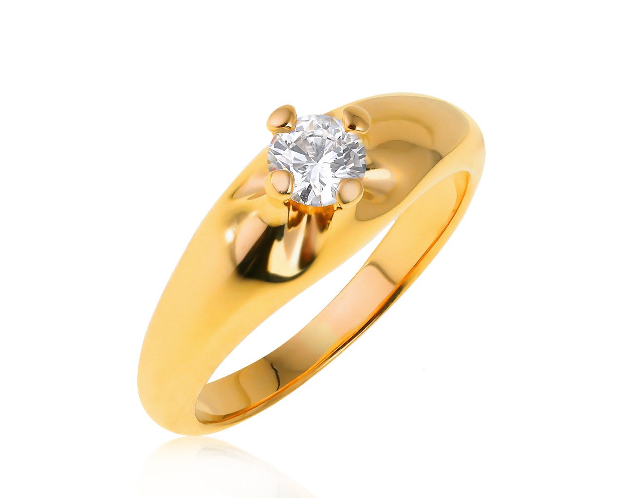 Оригинальное золотое кольцо с бриллиантом 0.30ct Bvlgari Corona