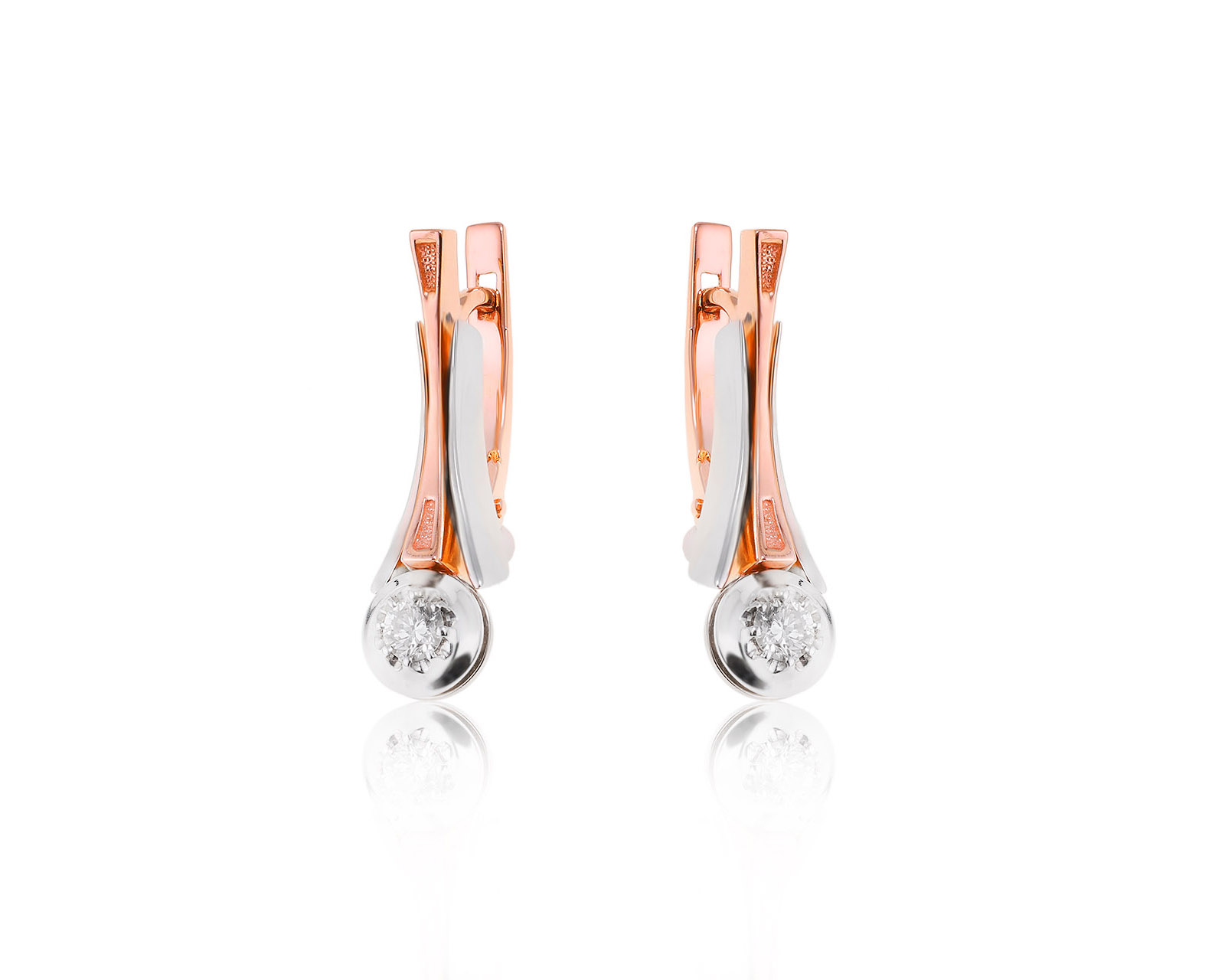 Золотые серьги с бриллиантами 0.20ct 270524/1 Золотые серьги с бриллиантами 0.20ct 270524/1