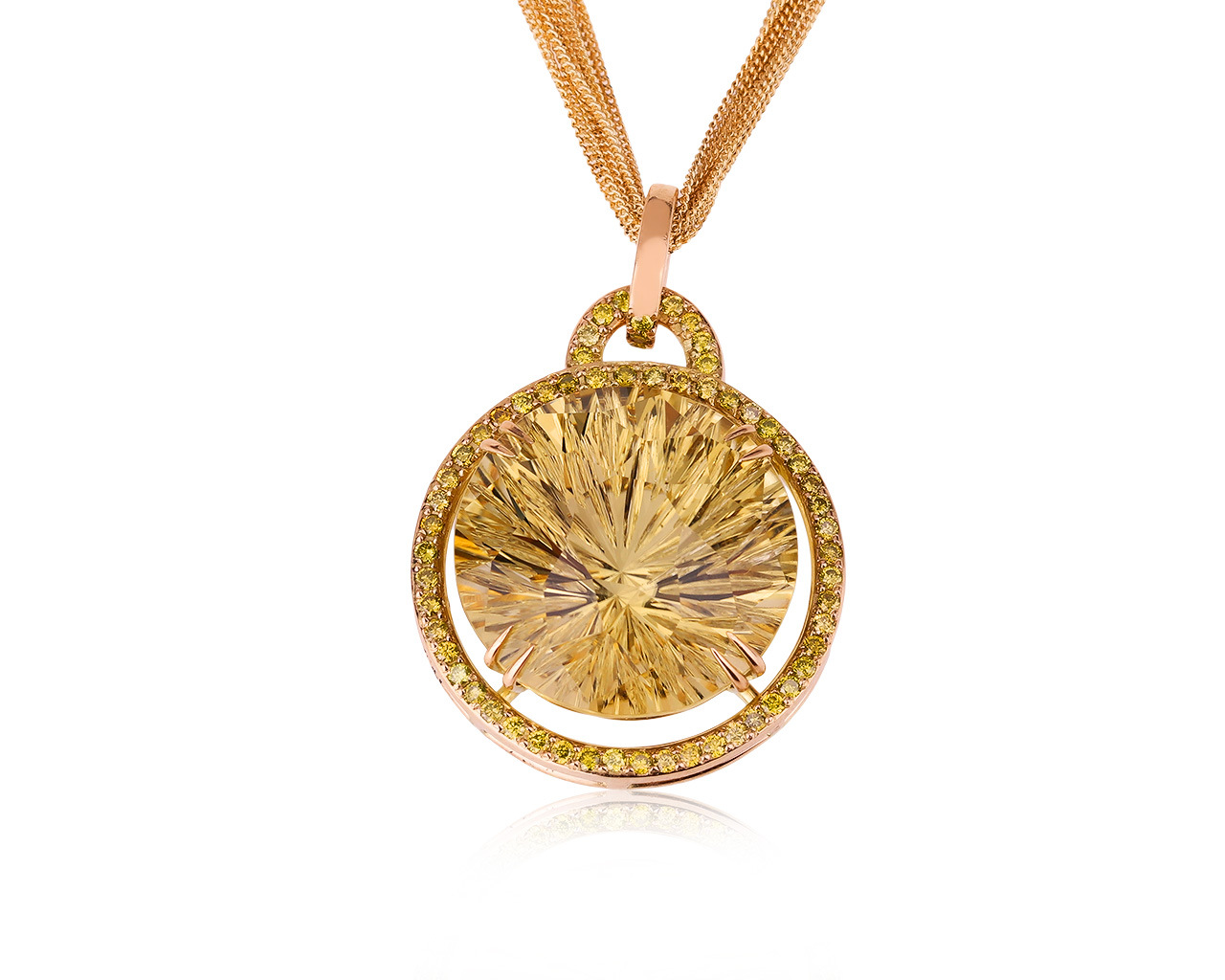 Потрясающий золотой кулон с цитрином 15.50ct 150720/18