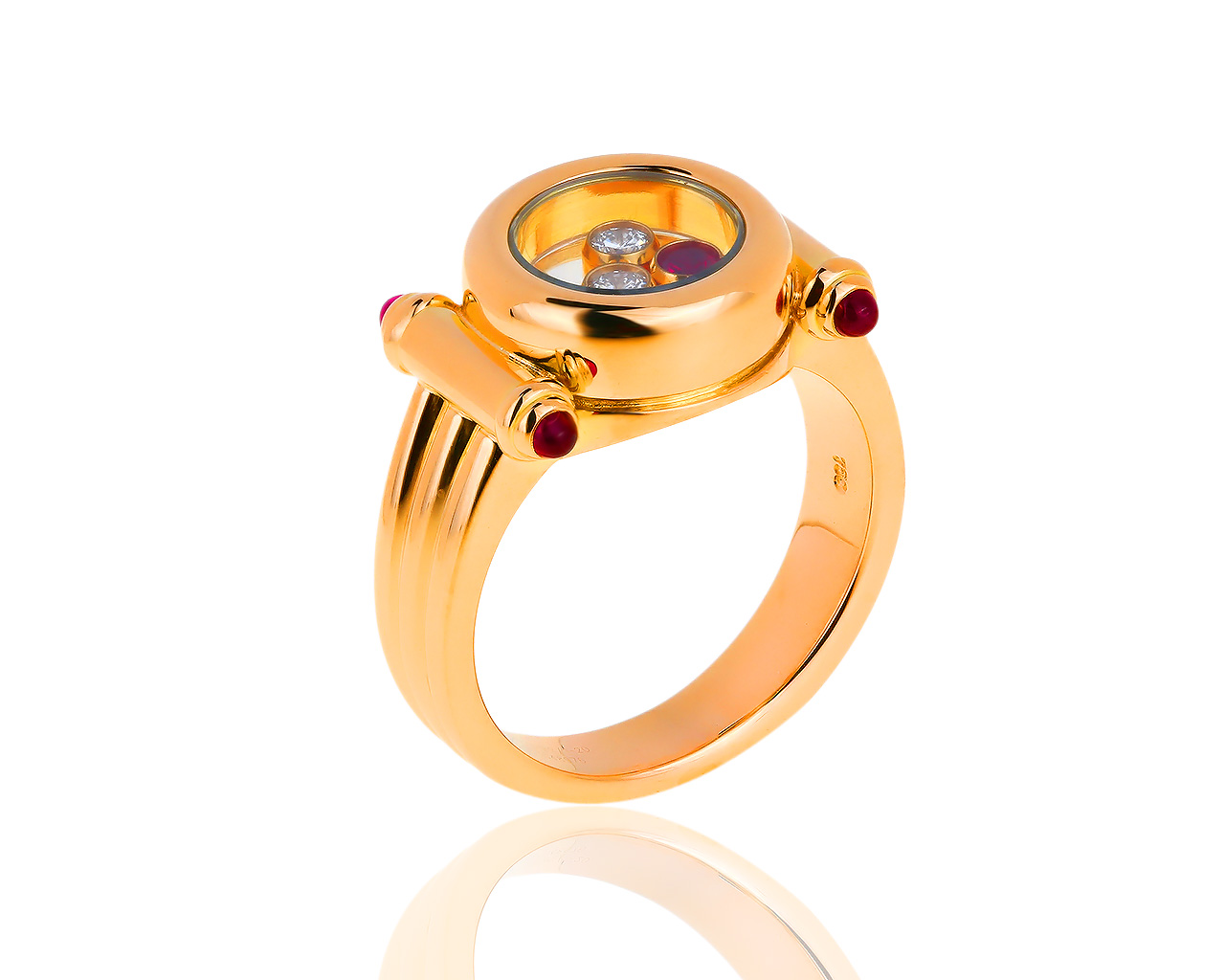 Золотое кольцо с рубинами 0.25ct и бриллиантами 0.11ct Chopard