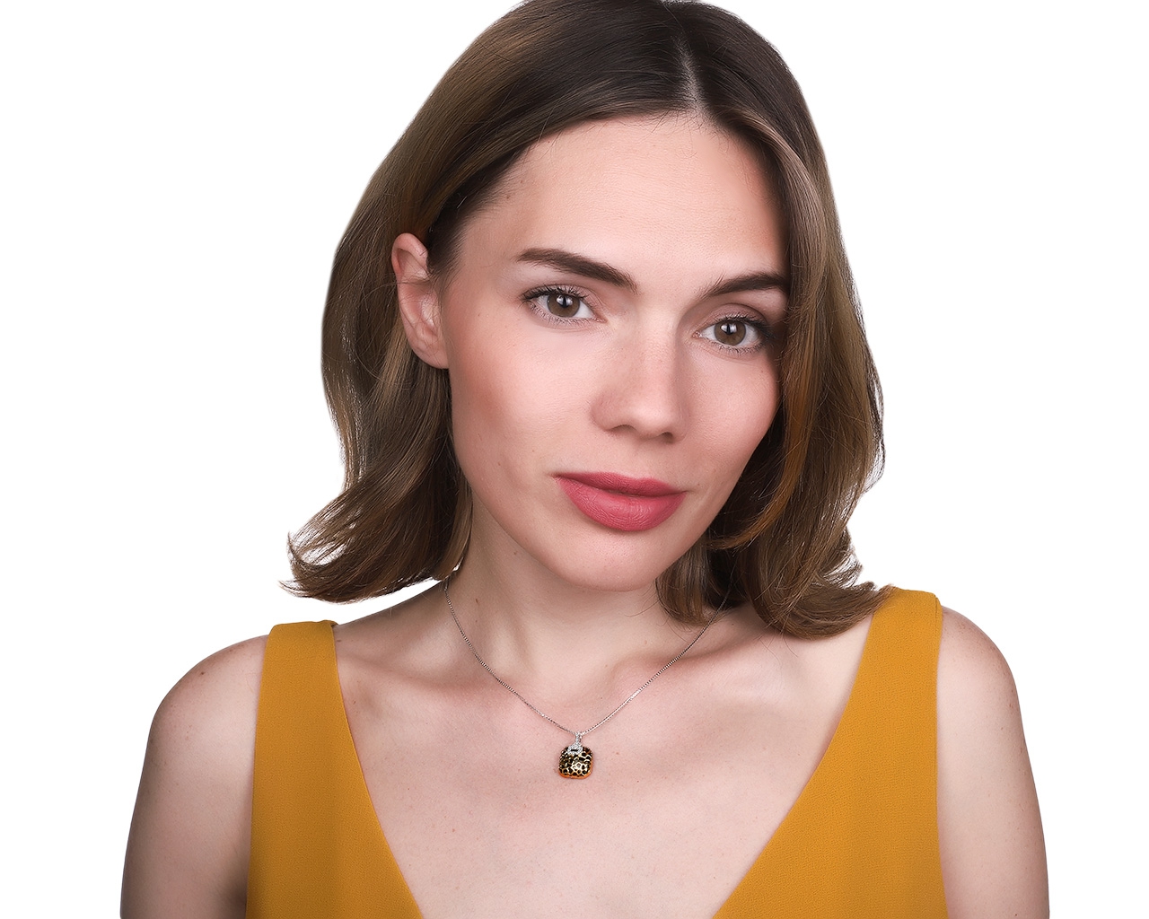 Безупречный золотой кулон с бриллиантами 0.08ct