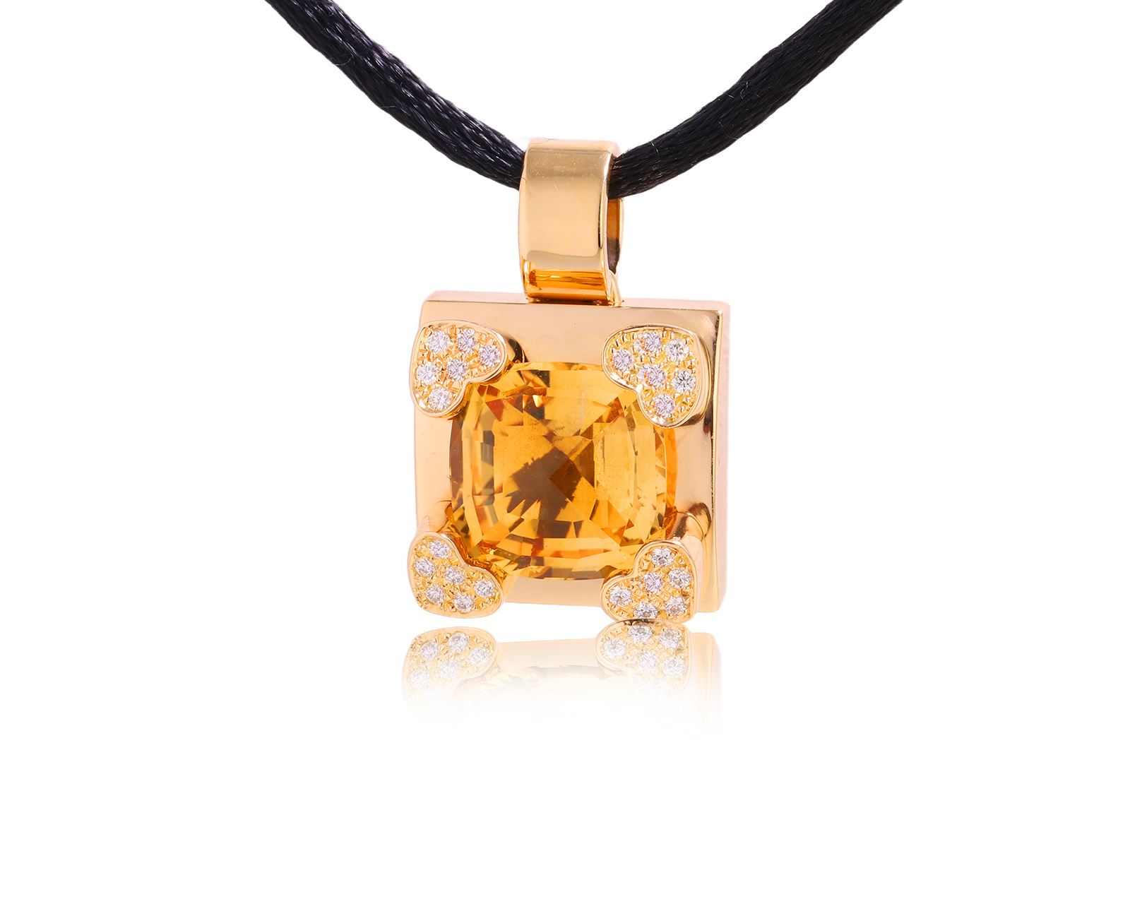 Оригинальный золотой кулон с цитрином 6.10ct Chopard Rainbow