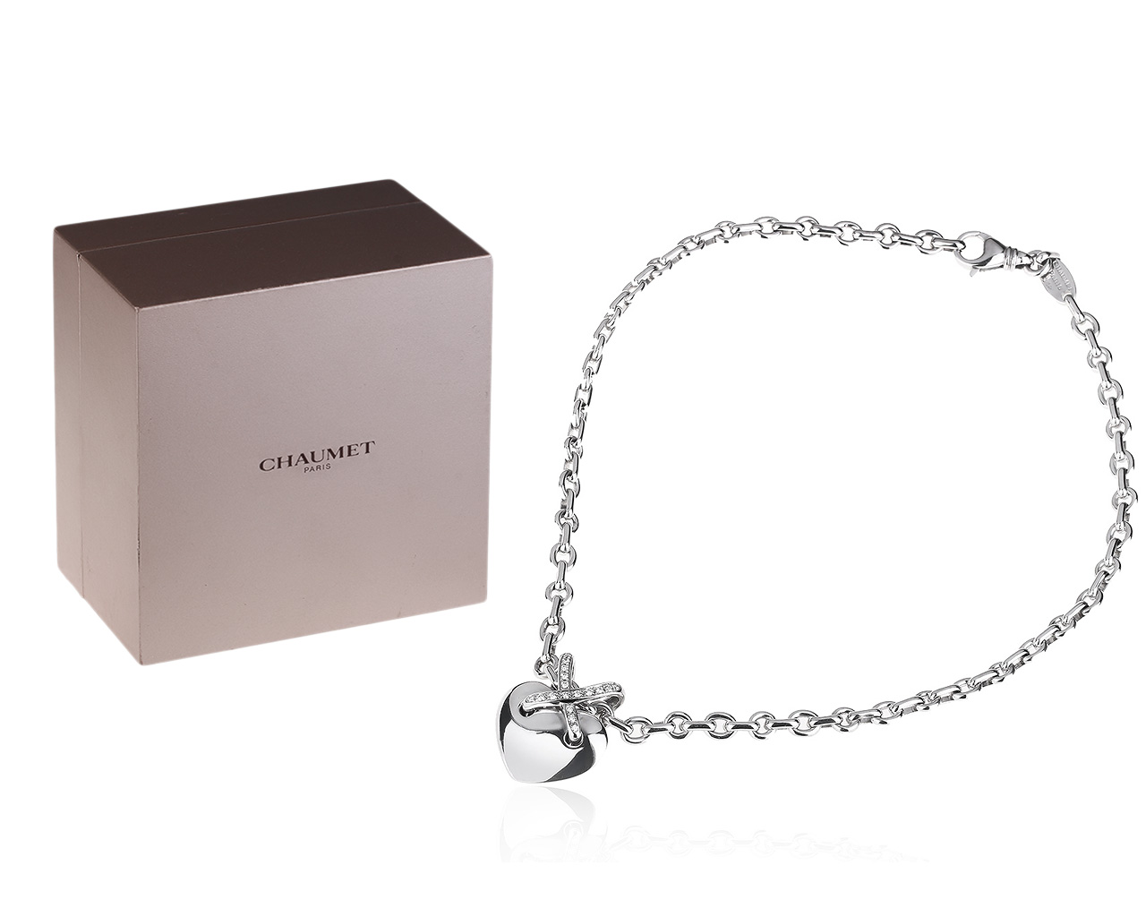 Изящное золотое колье с бриллиантами 0.25ct Chaumet Liens Maxi