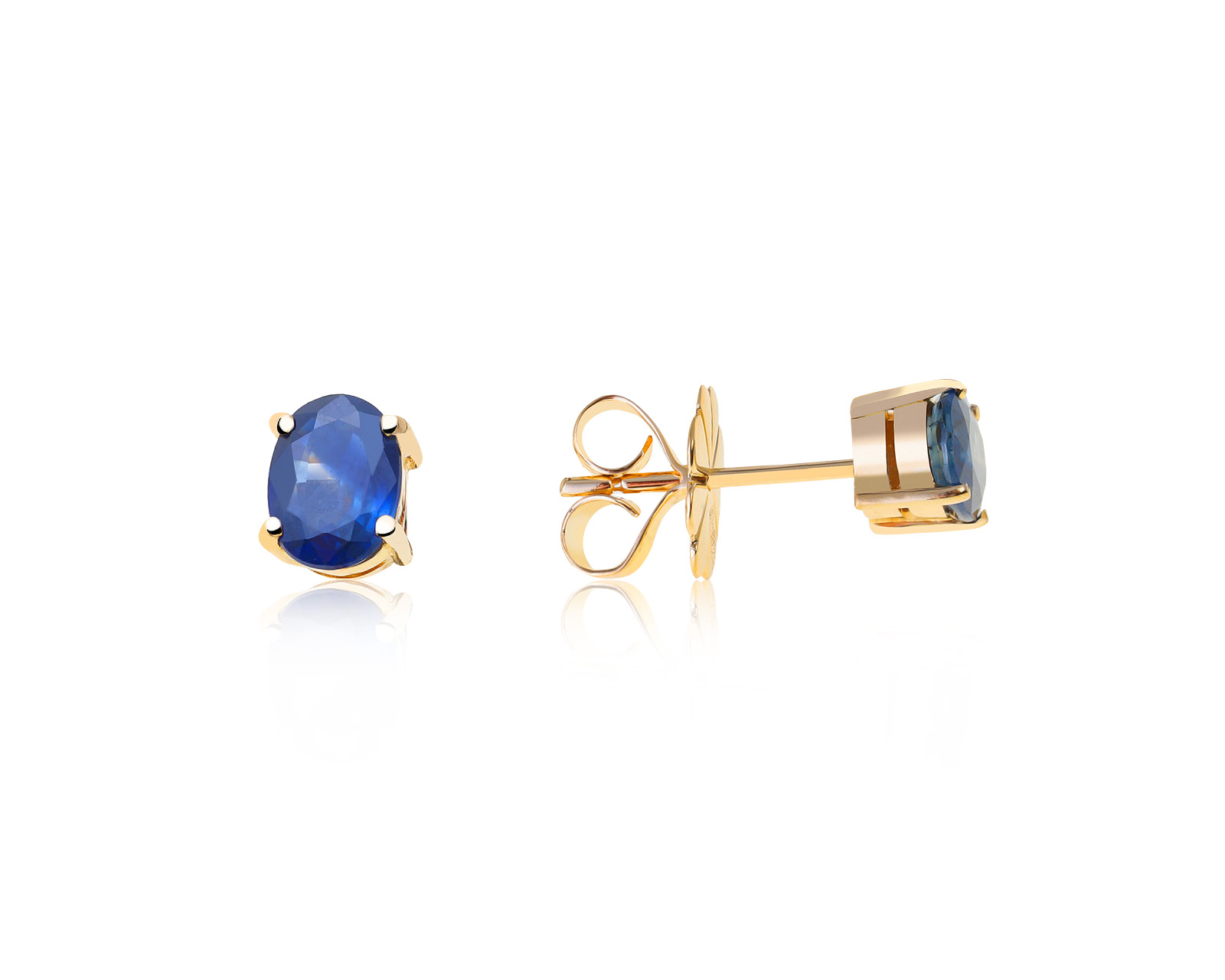 Модные золотые серьги с сапфирами 1.52ct 140420/1