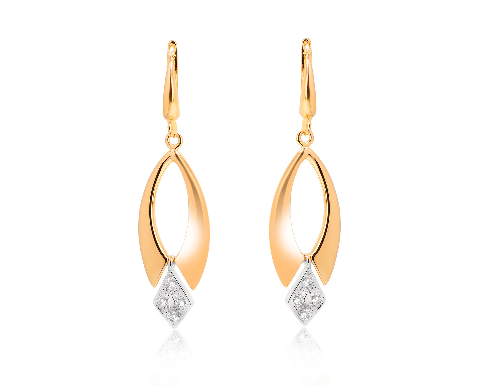 Золотые серьги с бриллиантами 0.16ct 110325/9