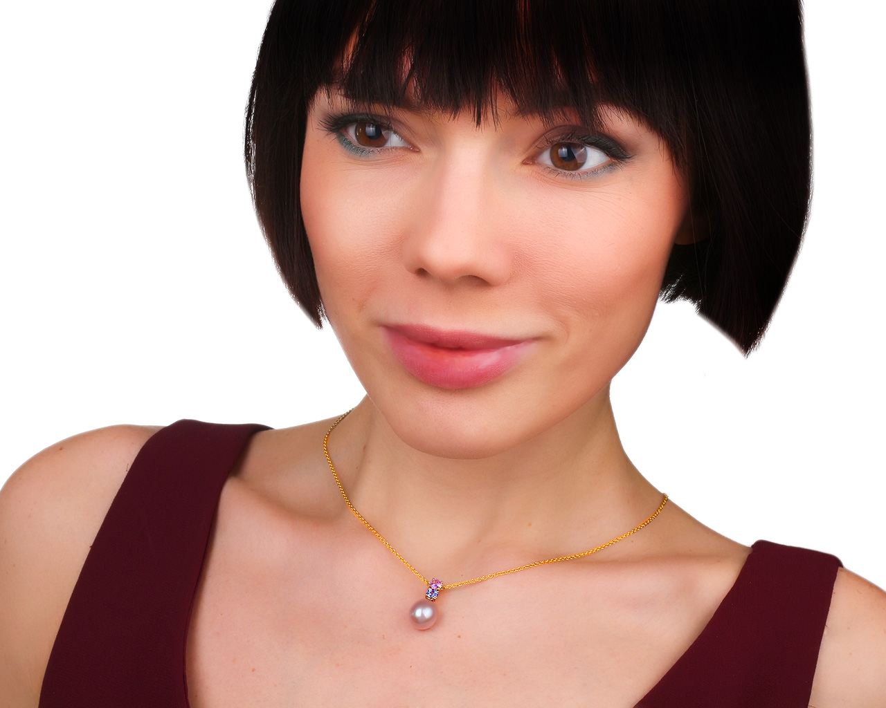 Золотая подвеска с жемчугом и сапфирами 0.71ct Schoeffel 