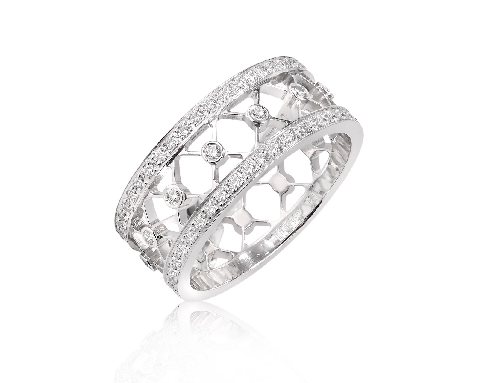 Оригинальное платиновое кольцо Tiffany&Co Cutout Cigar Band 230126/9