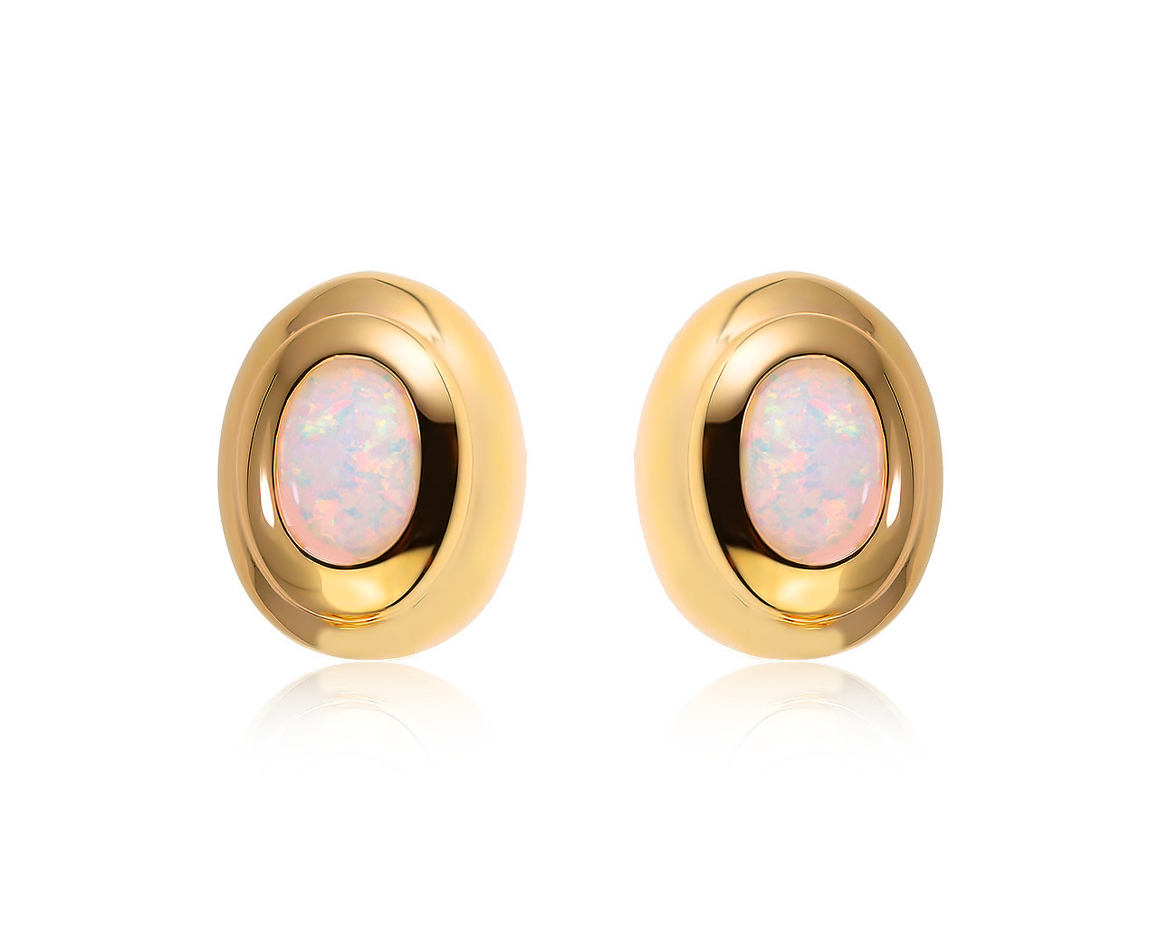 Богатые золотые серьги с опалами 1.21ct 180121/5