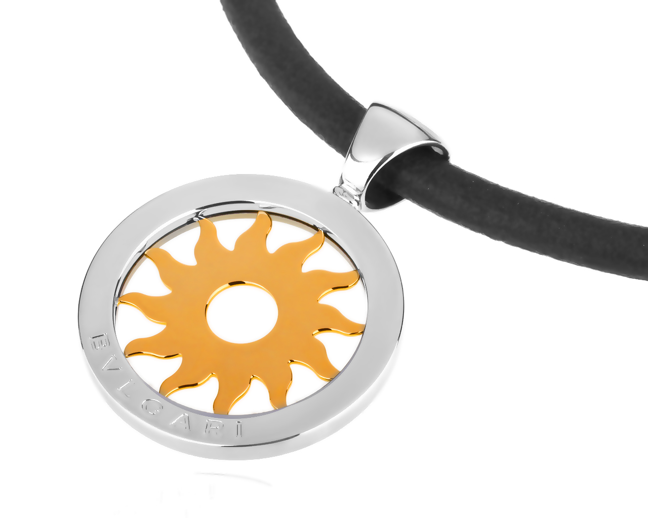 Интересная подвеска из стали и золота Bvlgari Tondo Sun 290518/3