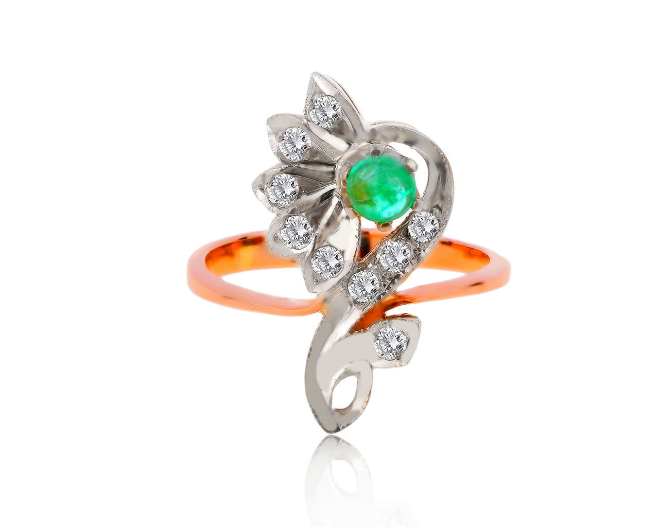 Винтажное золотое кольцо с изумрудом 0.23ct 170917/3