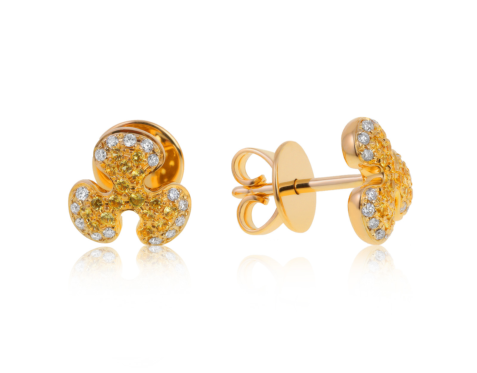 Оригинальные золотые серьги с сапфирами 0.23ct Ювелирный театр 050721/2