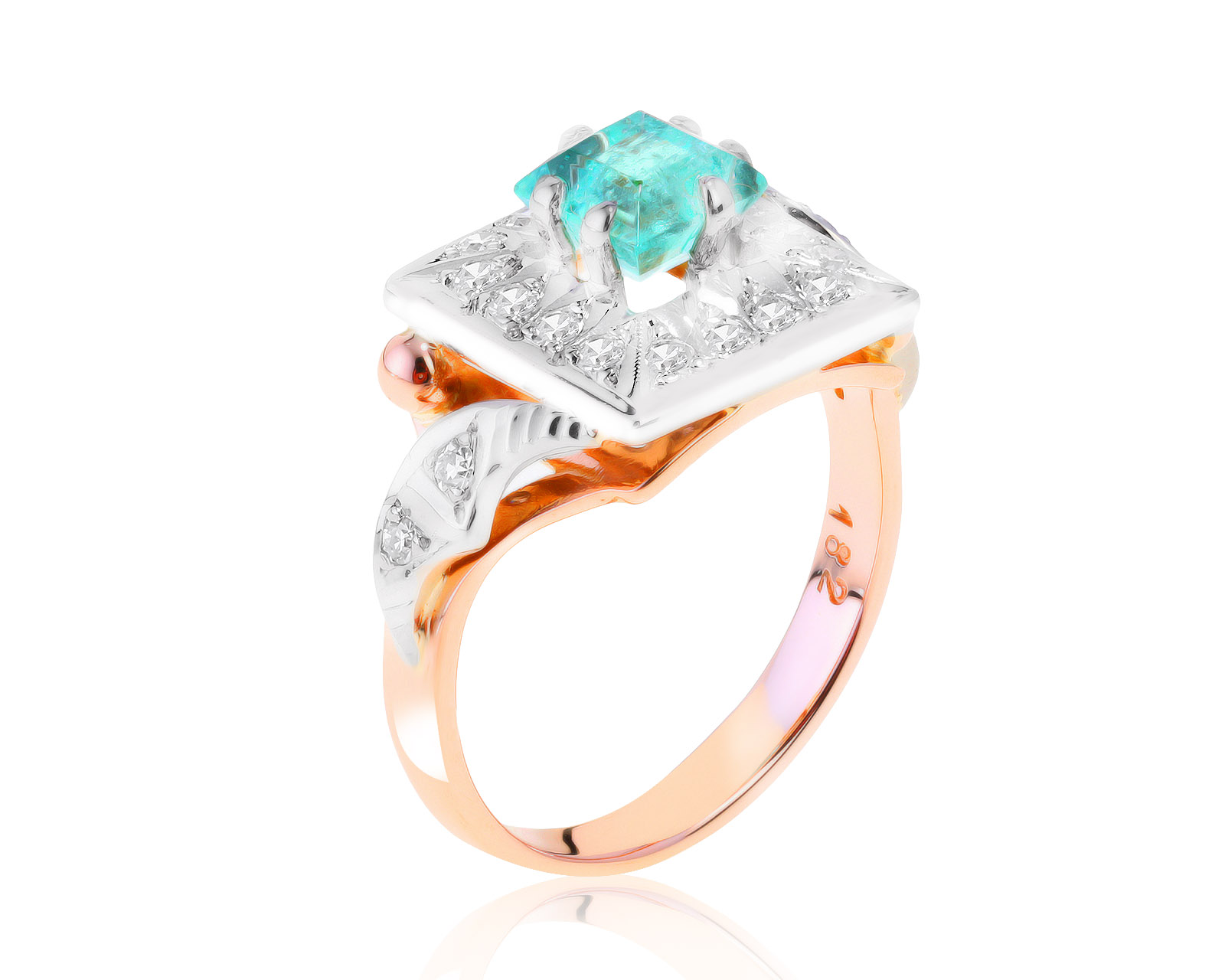 Притягательное золотое кольцо с изумрудом 0.80ct СССР 221021/4