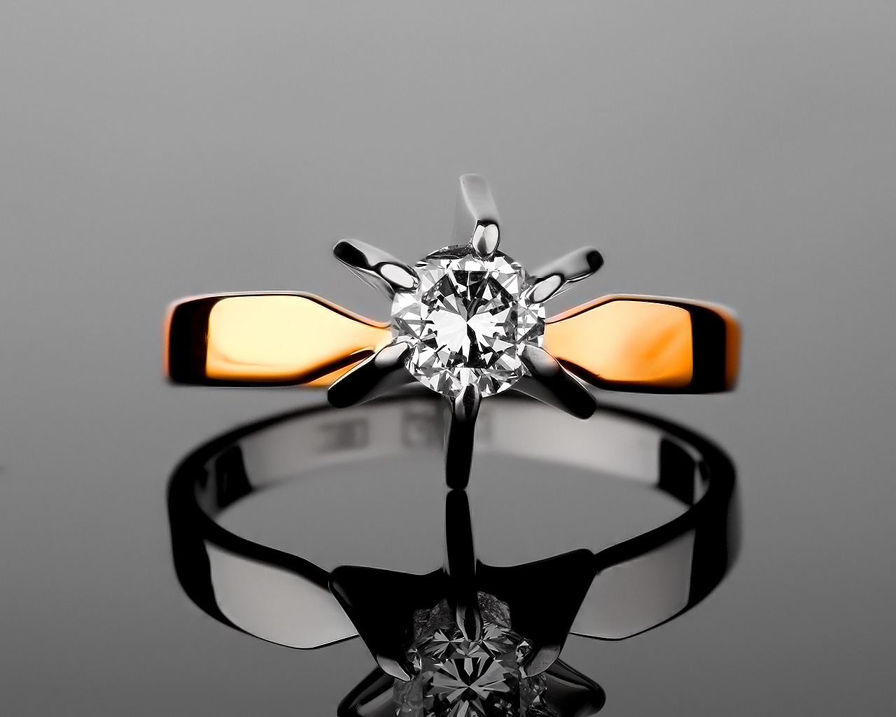 Классическое золотое кольцо с бриллиантами 0.39ct 070817/11