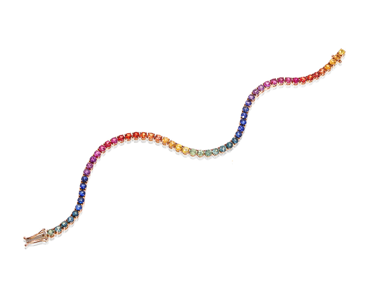 Оригинальный золотой браслет с сапфирами 8.05ct Maximilian Rainbow