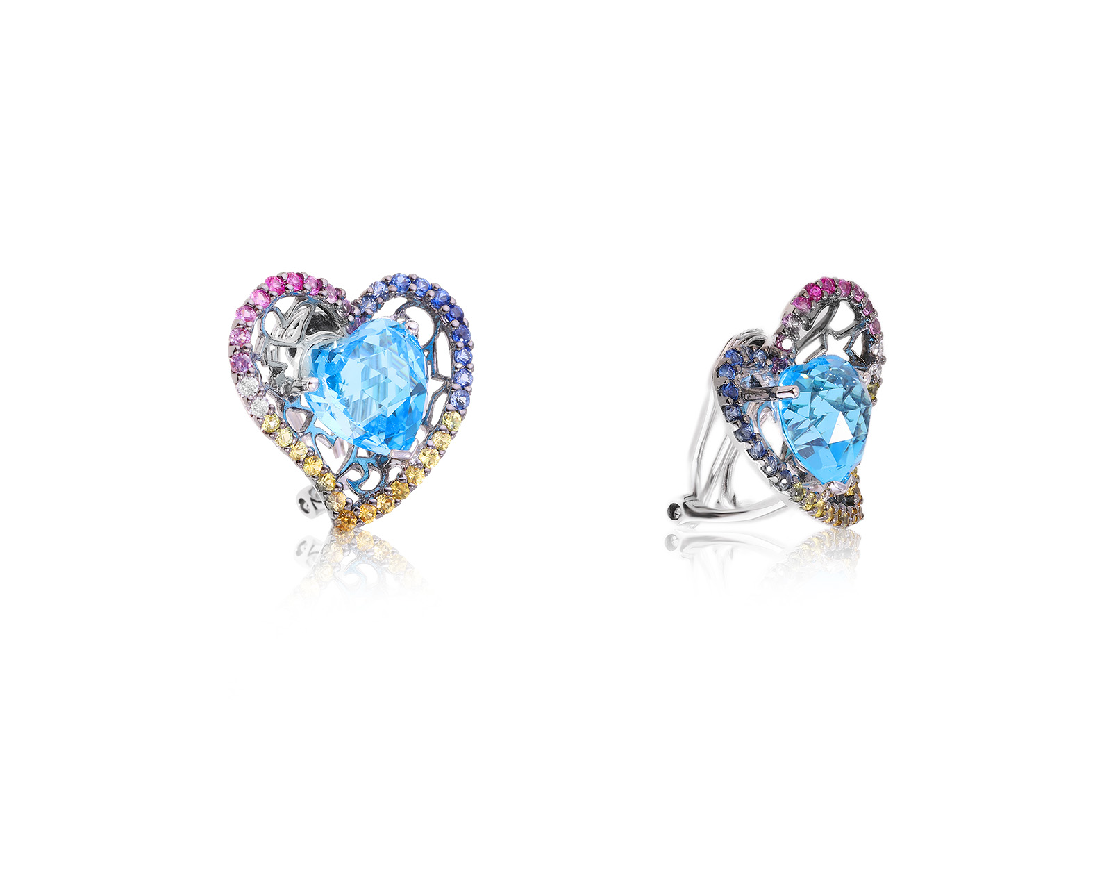 Золотые серьги с голубыми топазами 7.20ct 171223/4