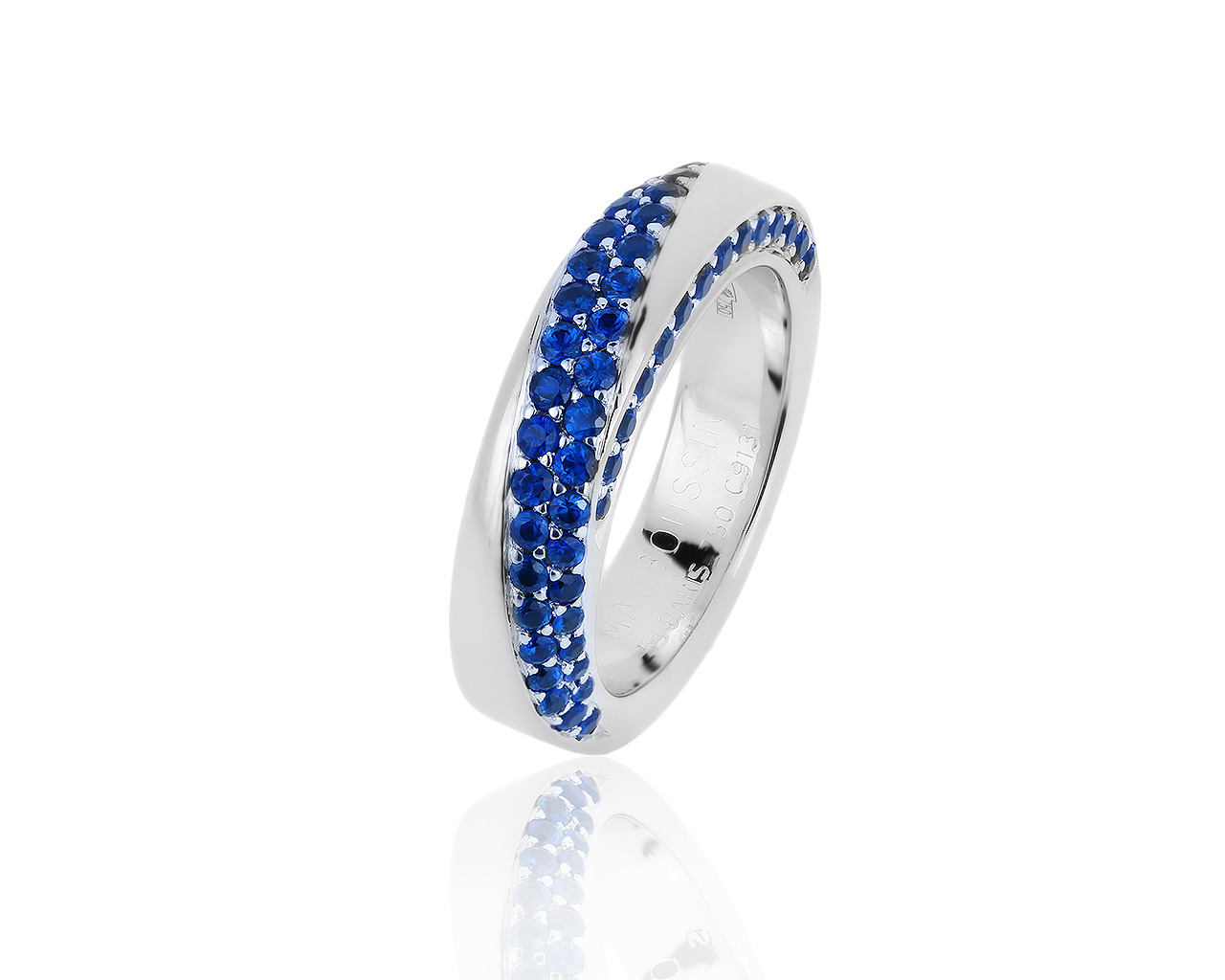 Оригинальное золотое кольцо с сапфирами 1.25ct Mauboussin 040919/6