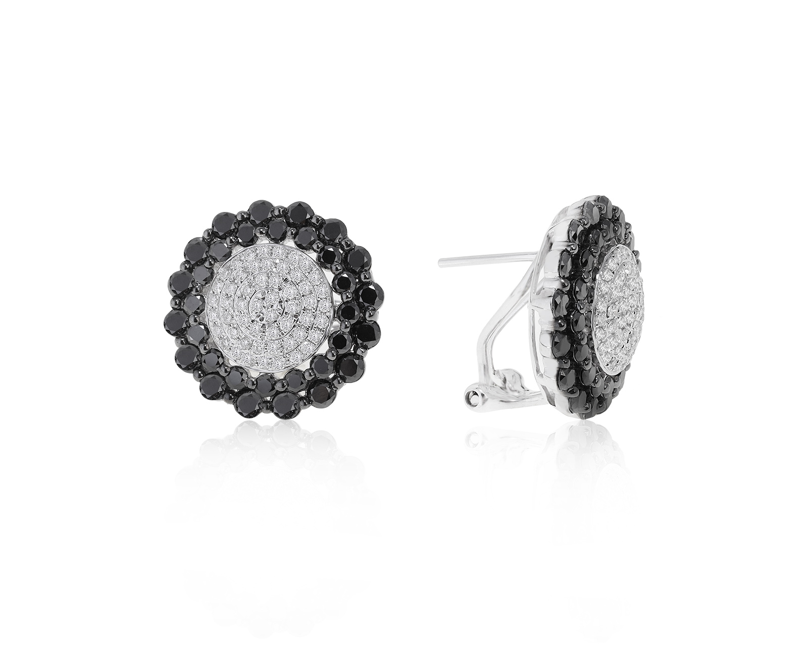 Престижные золотые серьги с бриллиантами 2.58ct 091221/2