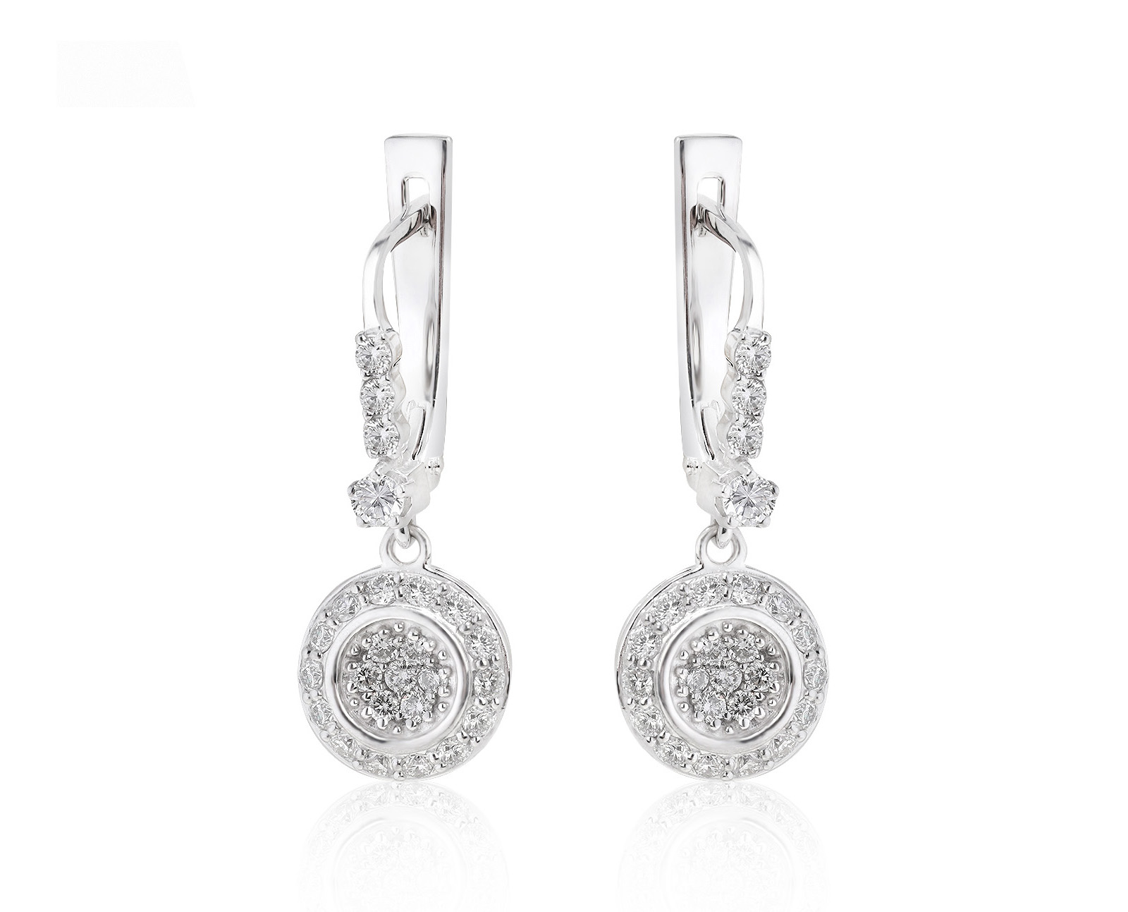 Потрясающие золотые серьги с бриллиантами 1.04ct