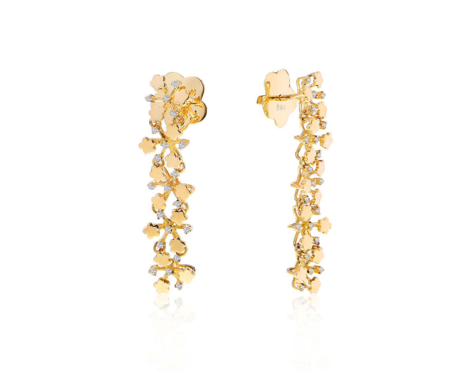 Оригинальные золотые серьги с бриллиантами 0.16ct Pasquale Bruni 180622/1
