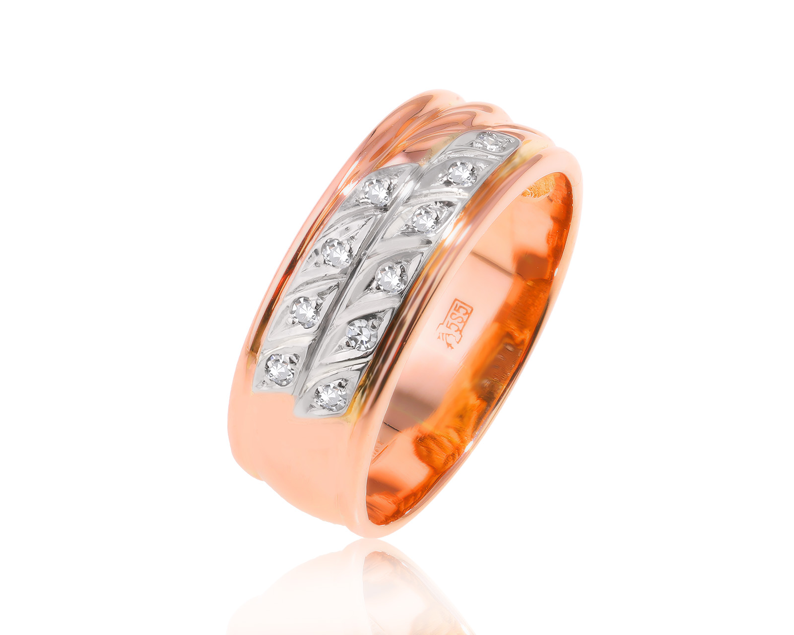 Золотое кольцо с бриллиантами 0.12ct 010724/6 Золотое кольцо с бриллиантами 0.12ct 010724/6