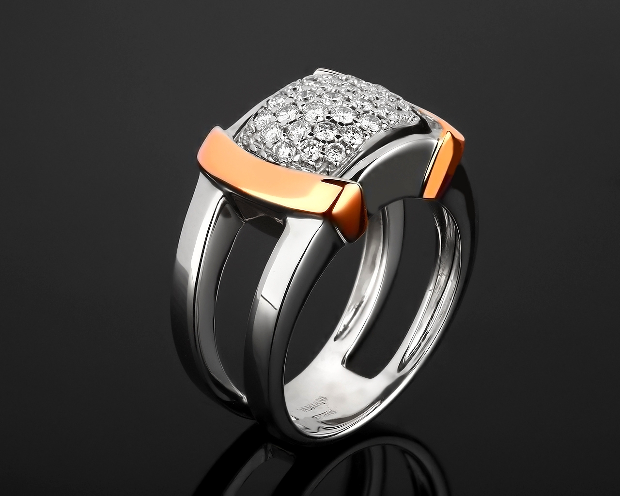 Золотое кольцо с бриллиантами 0.40ct Damiani 270118/9