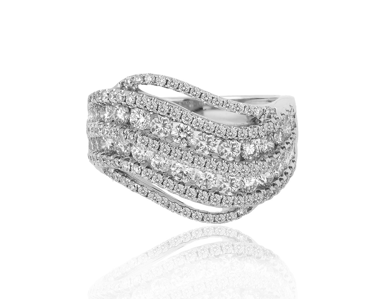 Престижное золотое кольцо с бриллиантами 1.74ct