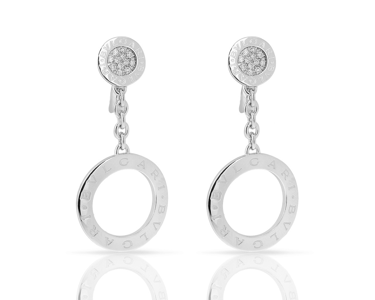 Интересные золотые серьги с бриллиантами 0.23ct Bvlgari 020618/4