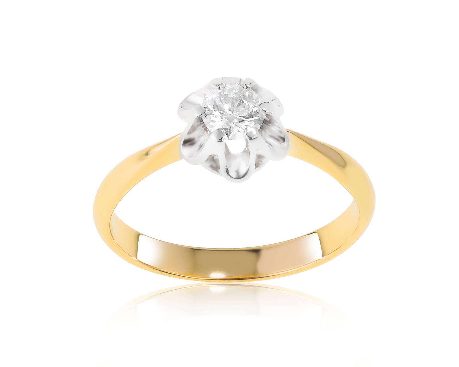 Красивое золотое кольцо с бриллиантом 0.29ct СССР 220222/5