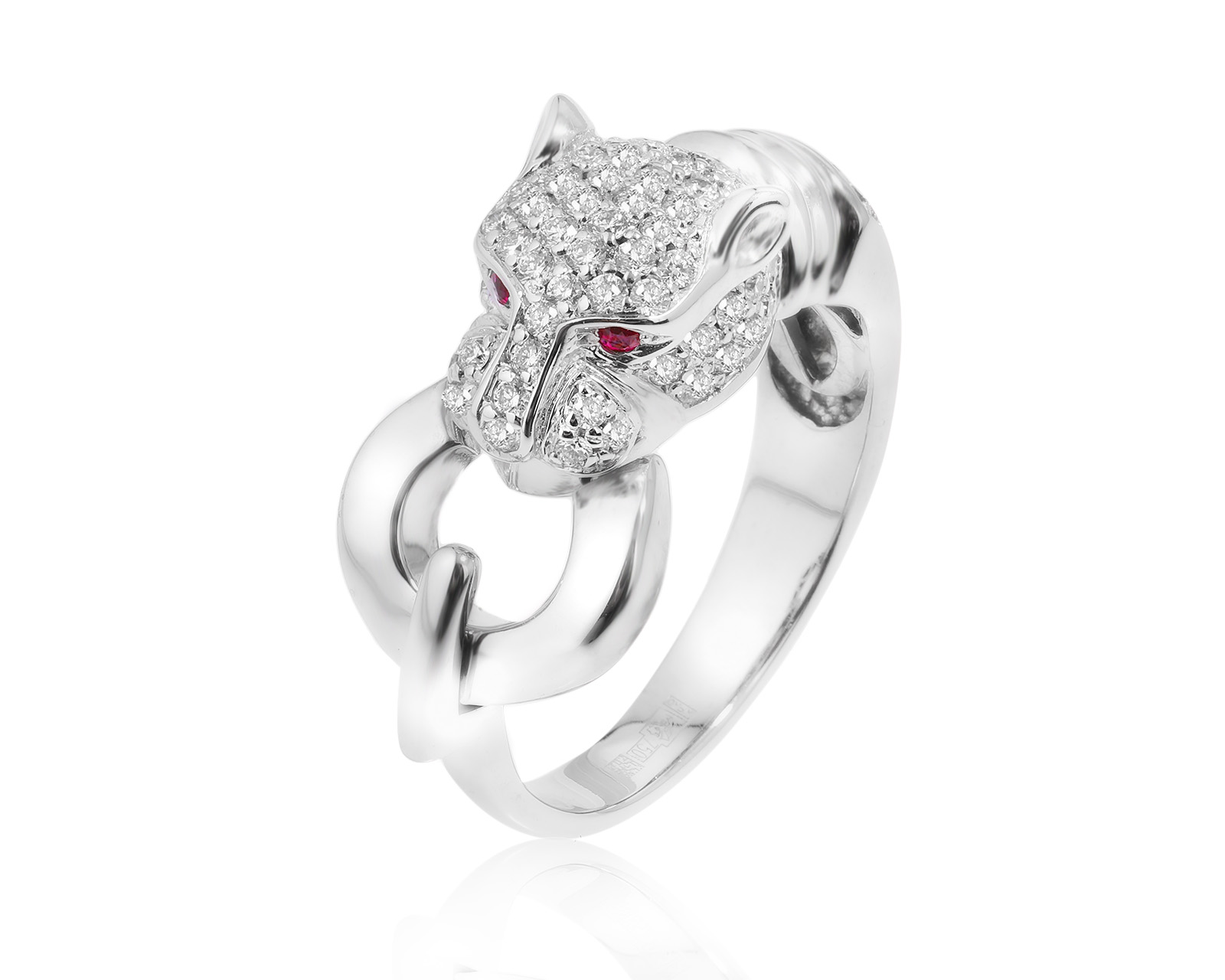 Золотое кольцо с рубинами 0.01ct и бриллиантами 1.05ct 050624/1