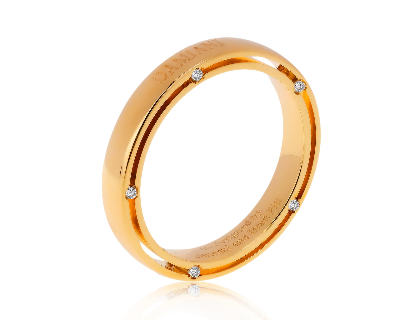Оригинальное золотое кольцо с бриллиантами 0.10ct Damiani D.Side 061020/7