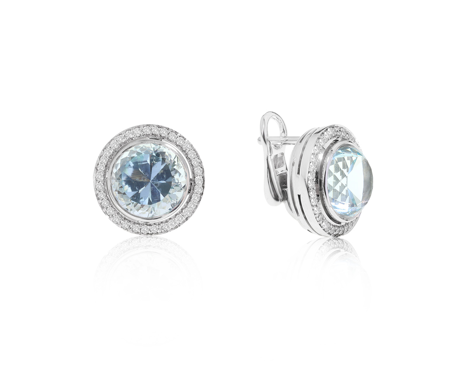 Красивые золотые серьги с аквамаринами 7.70ct 201222/13