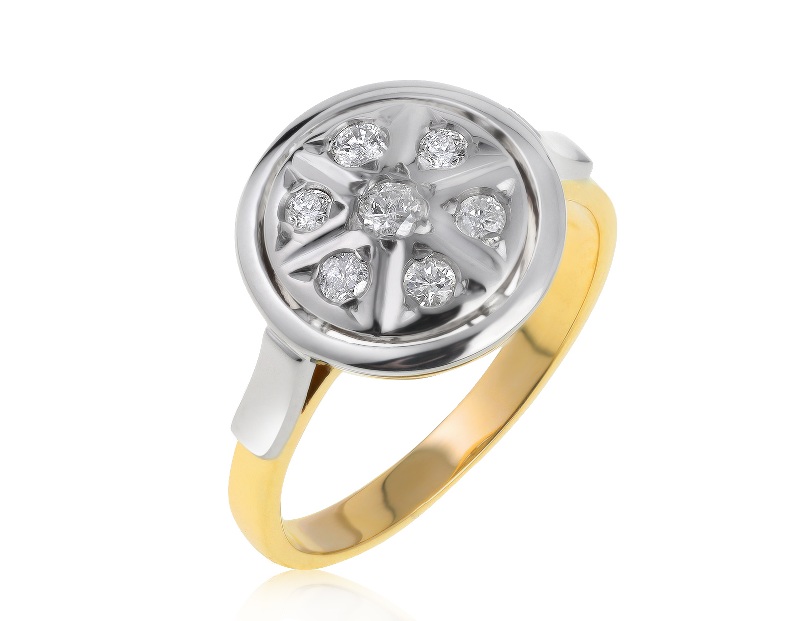 Винтажное золотое кольцо с бриллиантами 0.33ct СССР