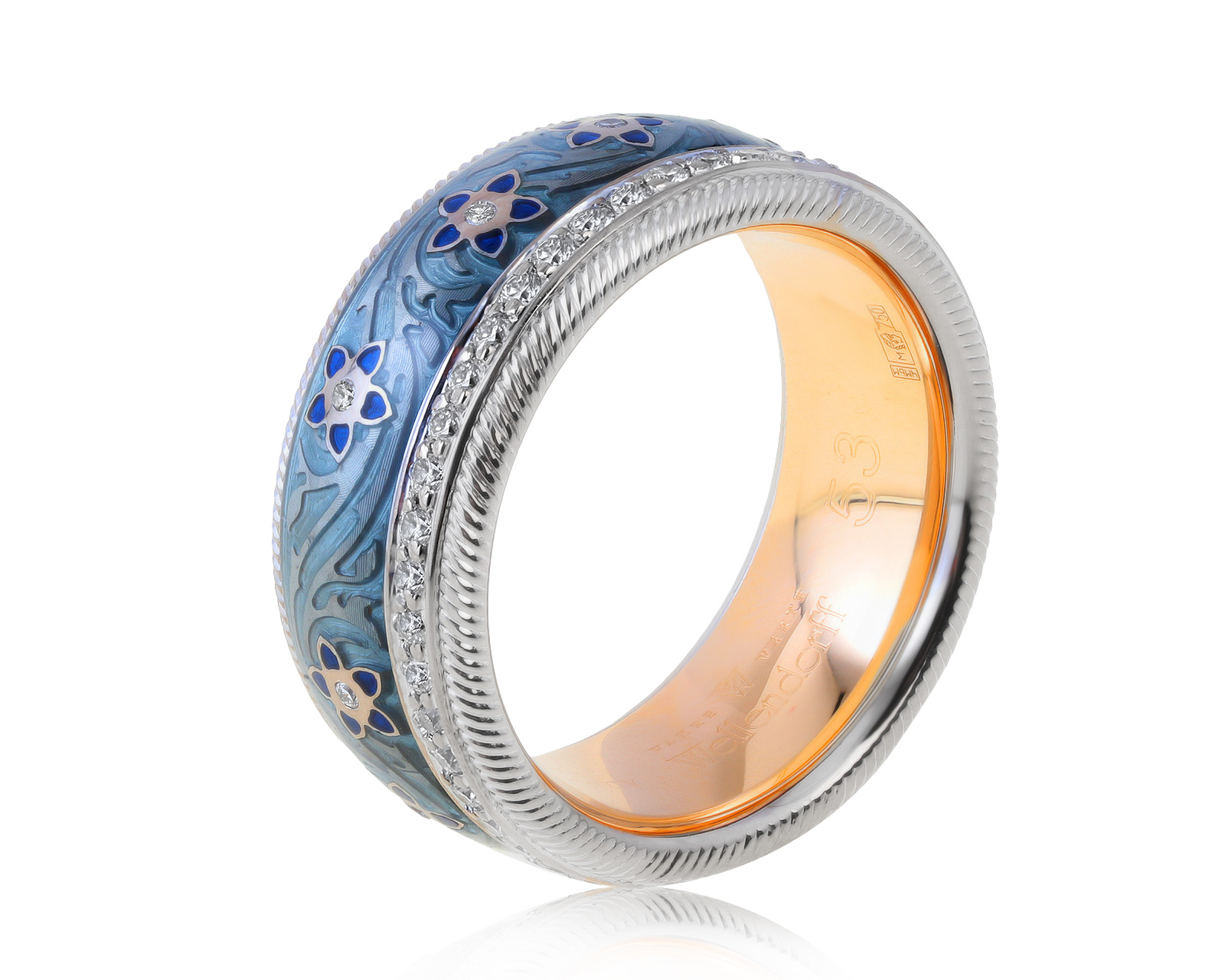Оригинальное золотое кольцо с бриллиантами 0.55ct Wellendorf Blueberry