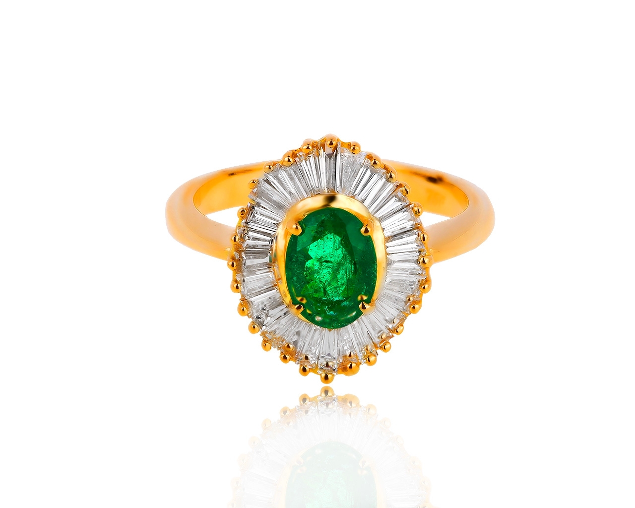 Прекрасное золотое кольцо с изумрудом 0.55ct 160919/9