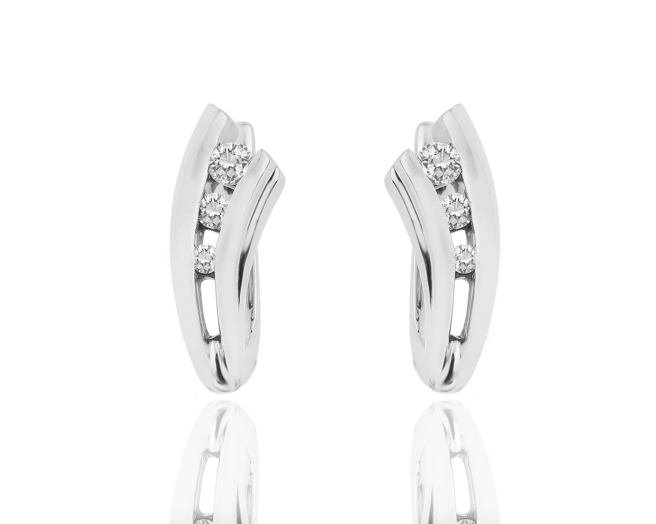 Стильные золотые серьги с бриллиантами 0.33ct 090219/3