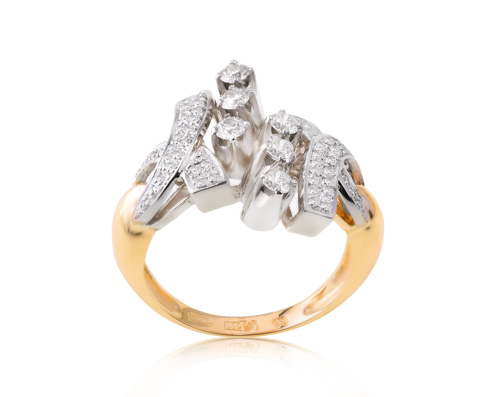 Золотое кольцо с бриллиантами 0.55ct