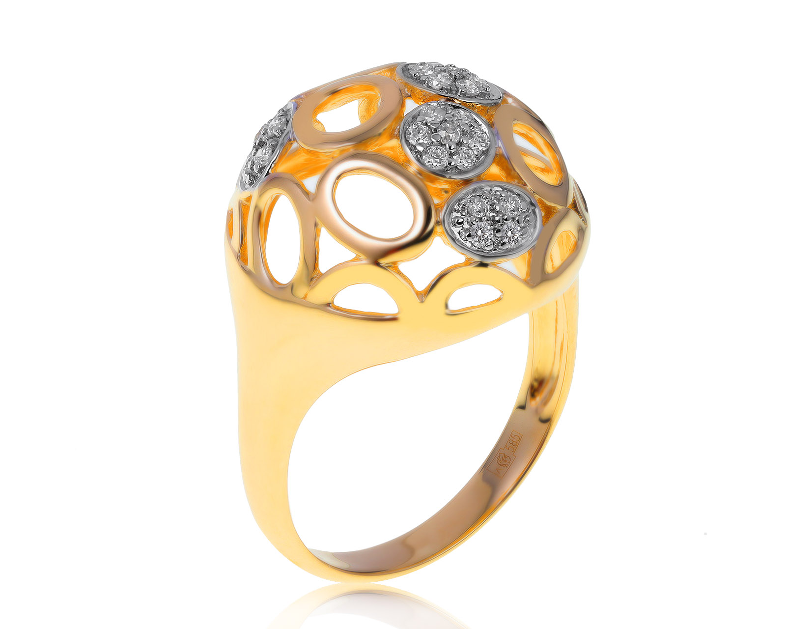 Изысканное золотое кольцо с бриллиантами 0.17ct 260721/10